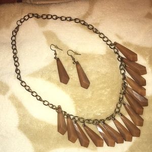 Tiered necklace and earrings